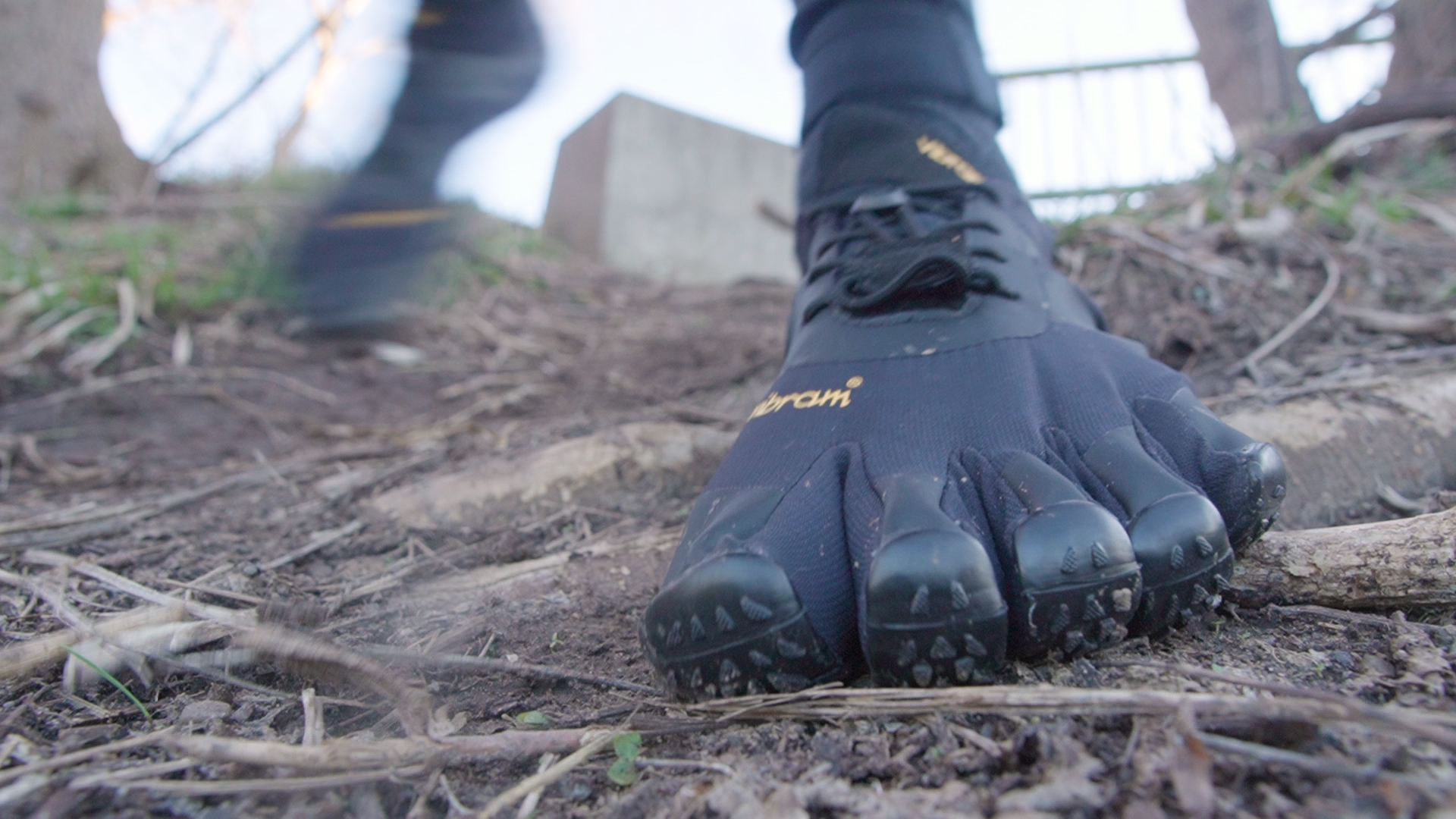 Vibram V Alpha Trail Running Down Hill Front