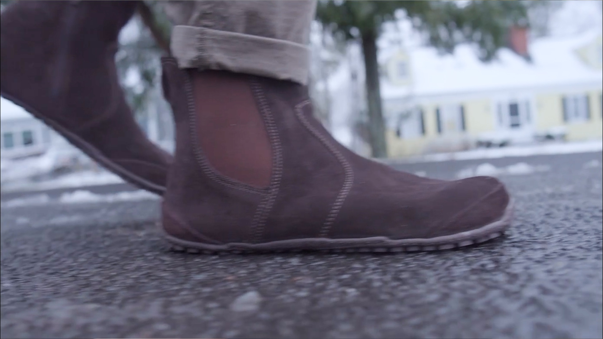 Magical Shoes Chelsea Boot Winter Walk Side Road